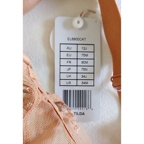 Elomi Matilda Semi Sheer UW Plunge Bra EL8900 Cafe Au Lait Size US 34M - Picture 3 of 5